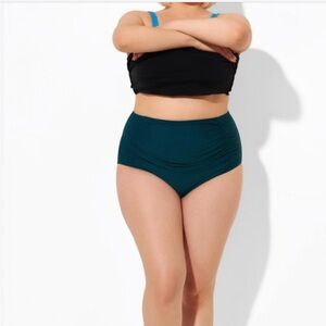 Green Ruffles High Waist Swim Brief
